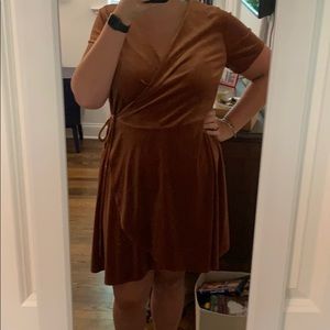 Velvet wrap dress